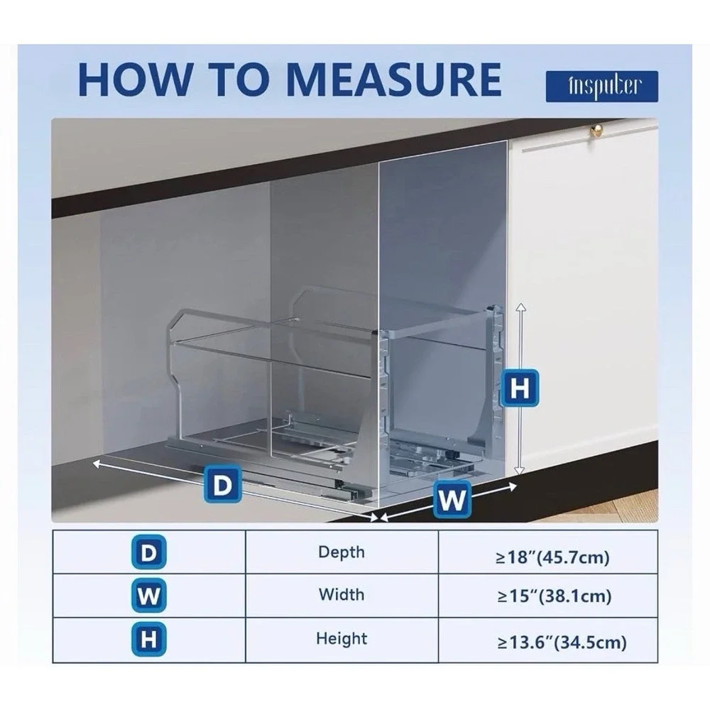 Pull Out Trash Can Under Cabinet with Push to Open Slides, Heavy Duty Under S...